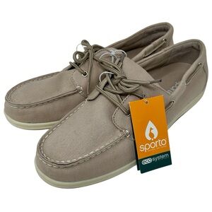 NEW Sporto Woman's Jill Canvas Tan Boat Shoe Loafer Size 10